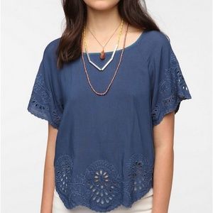 UO Blue Detailed Top